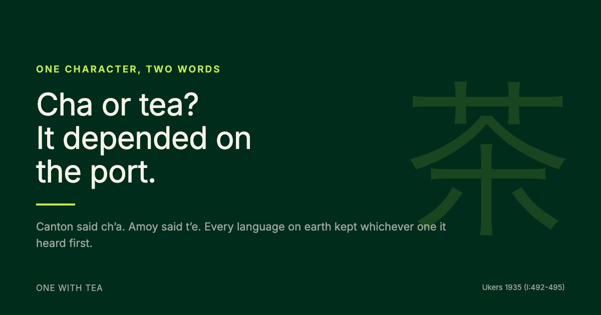 Cha or tea? It depended on the port